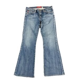 Big Star Low Rose Flare Leg Denim Jeans Size 32/31 Y2K